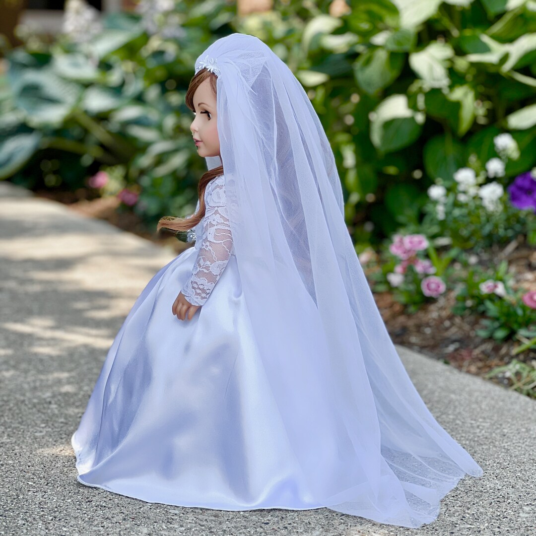 Princess Kate - Doll Clothes for 18 Inch Dolls - Royal Wedding Dress with White Shoes, Bouquet and Tulle Veil | MakerPlace by Michaels Princess Kate - Doll Clothes for 18 Inch Dolls - Royal Wedding Dress with White Shoes, Bouquet and Tulle Veil | MakerPlace by Michaels